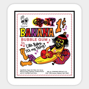 Groovy Banana Bubble Gum Sticker